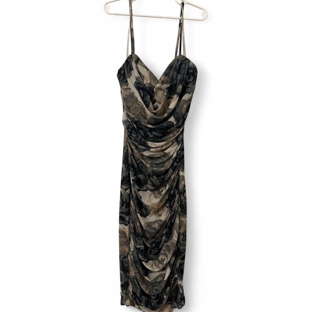 Green Floral Mini Dress Small